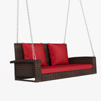 Porch Swings Outdoor 500 Lbs,Wicker Hanging with Chains & Cushions