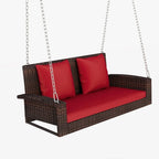 Porch Swings Outdoor 500 Lbs,Wicker Hanging with Chains & Cushions