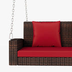 Porch Swings Outdoor 500 Lbs,Wicker Hanging with Chains & Cushions