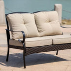 Patio Iron 4 or 5 Piece Sofa Seating Group with Cushions