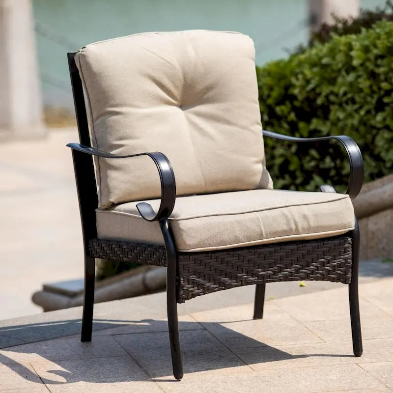 Patio Iron 4 or 5 Piece Sofa Seating Group with Cushions