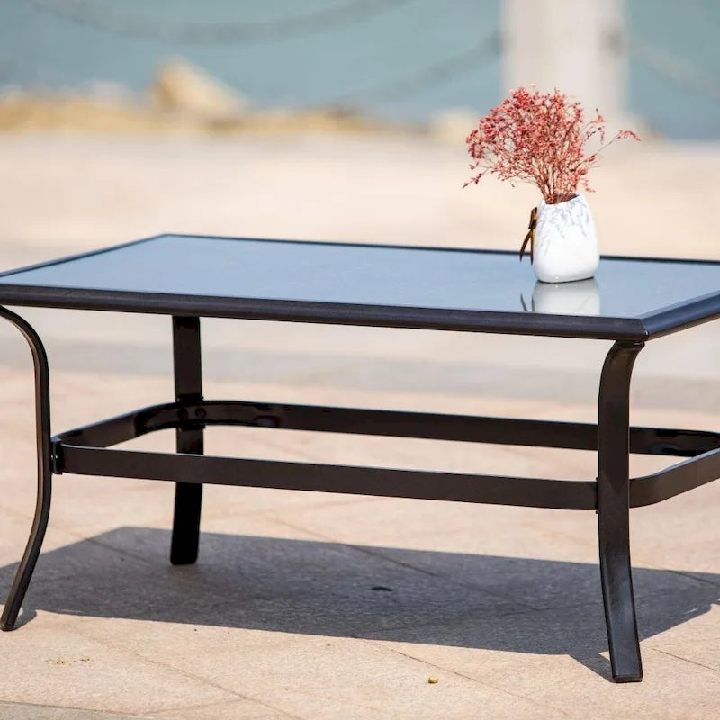 Patio Iron 4 or 5 Piece Sofa Seating Group with Cushions
