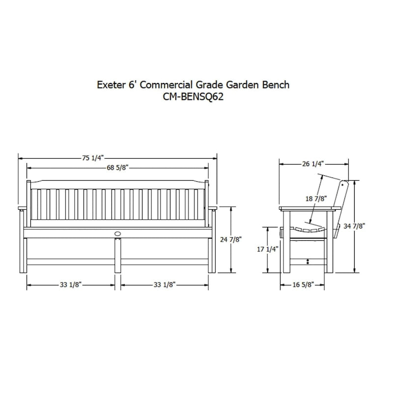 Highwood Professional Commercial Grade Exeter 6' Garden Bench