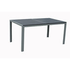 Kozyard Coolmen Outdoor Patio Dining Table with Powder-Coated Frame and Wood Like Laminate Table Top