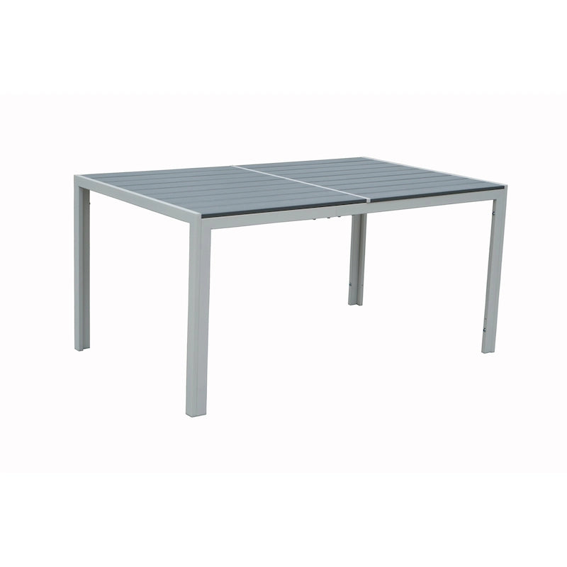 Kozyard Coolmen Outdoor Patio Dining Table with Powder-Coated Frame and Wood Like Laminate Table Top