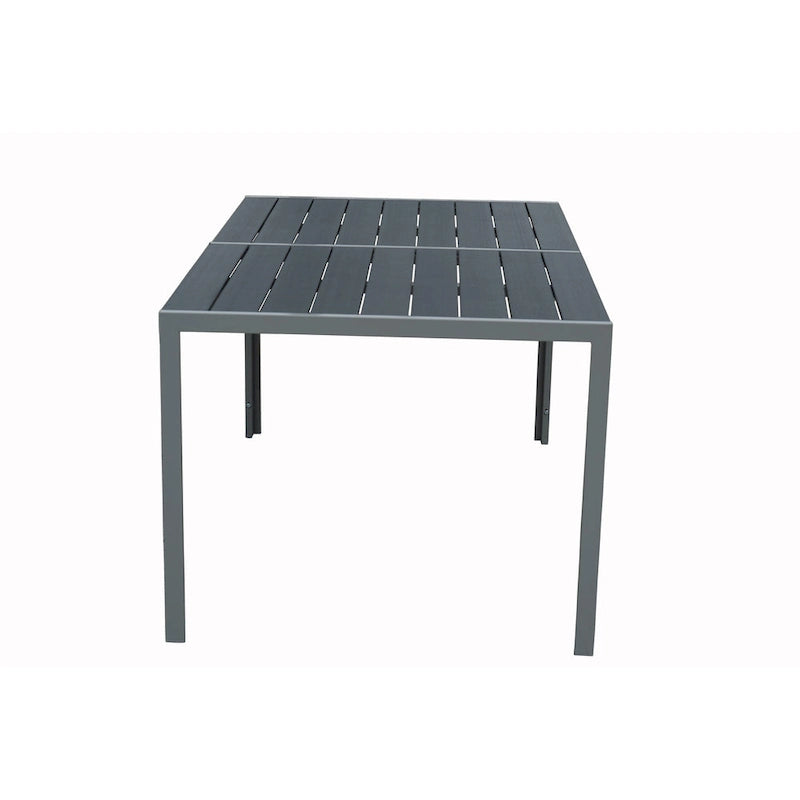 Kozyard Coolmen Outdoor Patio Dining Table with Powder-Coated Frame and Wood Like Laminate Table Top