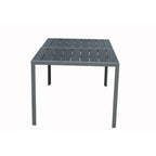 Kozyard Coolmen Outdoor Patio Dining Table with Powder-Coated Frame and Wood Like Laminate Table Top