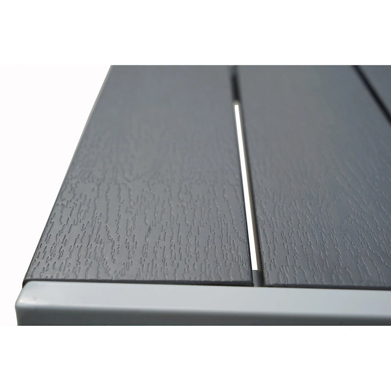 Kozyard Coolmen Outdoor Patio Dining Table with Powder-Coated Frame and Wood Like Laminate Table Top