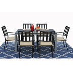 Kozyard Coolmen Outdoor Patio Dining Table with Powder-Coated Frame and Wood Like Laminate Table Top
