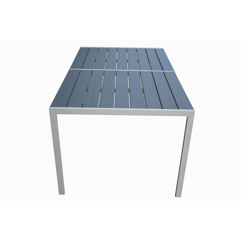 Kozyard Coolmen Outdoor Patio Dining Table with Powder-Coated Frame and Wood Like Laminate Table Top