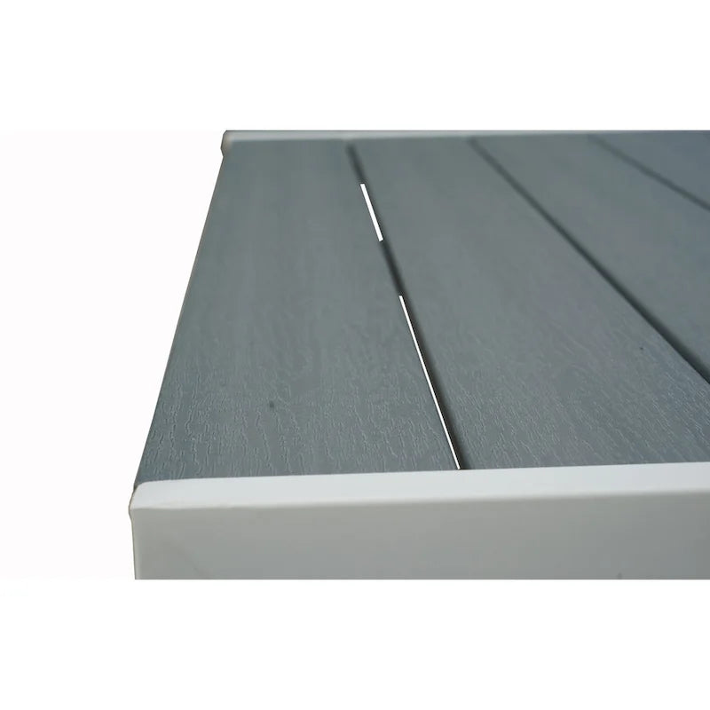 Kozyard Coolmen Outdoor Patio Dining Table with Powder-Coated Frame and Wood Like Laminate Table Top