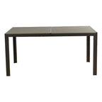 Kozyard Coolmen Outdoor Patio Dining Table with Powder-Coated Frame and Wood Like Laminate Table Top