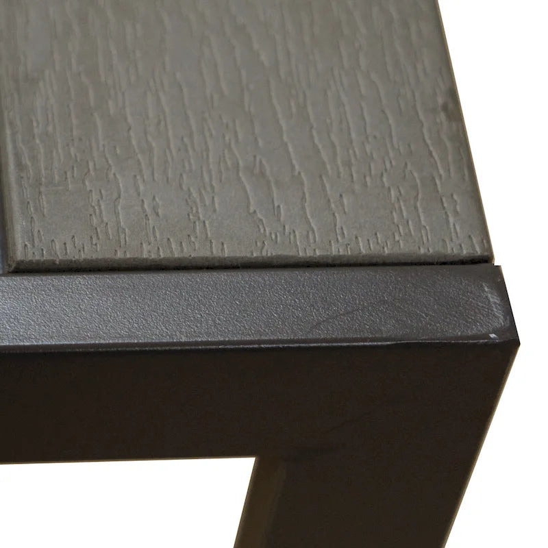 Kozyard Coolmen Outdoor Patio Dining Table with Powder-Coated Frame and Wood Like Laminate Table Top