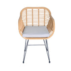 3-piece Outdoor Wicker Rattan Cushioned Bistro Set With Table