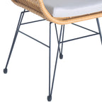 3-piece Outdoor Wicker Rattan Cushioned Bistro Set With Table