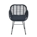 3-piece Outdoor Wicker Rattan Cushioned Bistro Set With Table