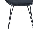 3-piece Outdoor Wicker Rattan Cushioned Bistro Set With Table