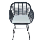 3-piece Outdoor Wicker Rattan Cushioned Bistro Set With Table