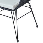 3-piece Outdoor Wicker Rattan Cushioned Bistro Set With Table