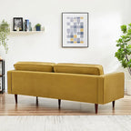 Bouclé Fabric Sofa with Tufting – Grey / Dark Yellow / Navy Blue / Orange / Teal, Mid-Century Modern, Seats 3