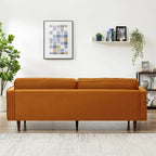 Bouclé Fabric Sofa with Tufting – Grey / Dark Yellow / Navy Blue / Orange / Teal, Mid-Century Modern, Seats 3