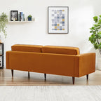 Bouclé Fabric Sofa with Tufting – Grey / Dark Yellow / Navy Blue / Orange / Teal, Mid-Century Modern, Seats 3