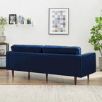 Bouclé Fabric Sofa with Tufting – Grey / Dark Yellow / Navy Blue / Orange / Teal, Mid-Century Modern, Seats 3
