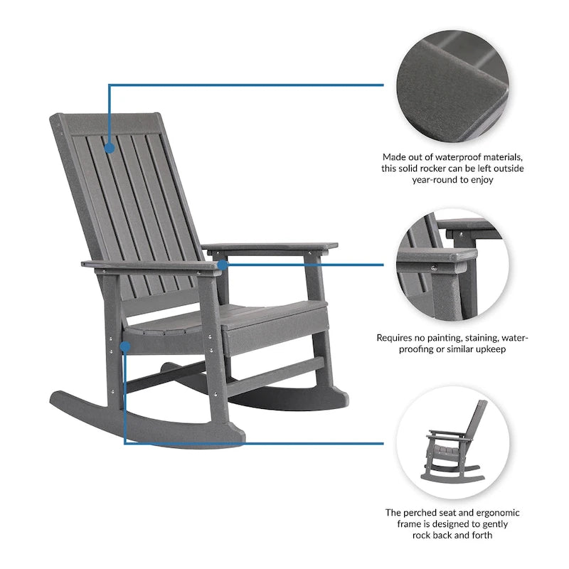 Island Retreat Ez-Care Tek-Wood Adirondack Rocker Chair