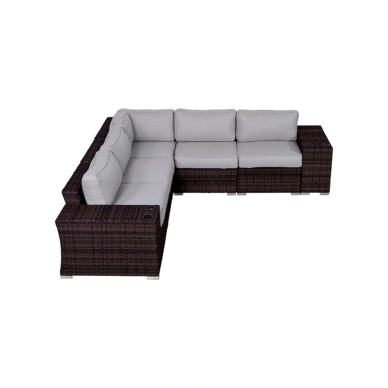 LSI Wicker/Rattan 4 - Person Seating Group with Cushions