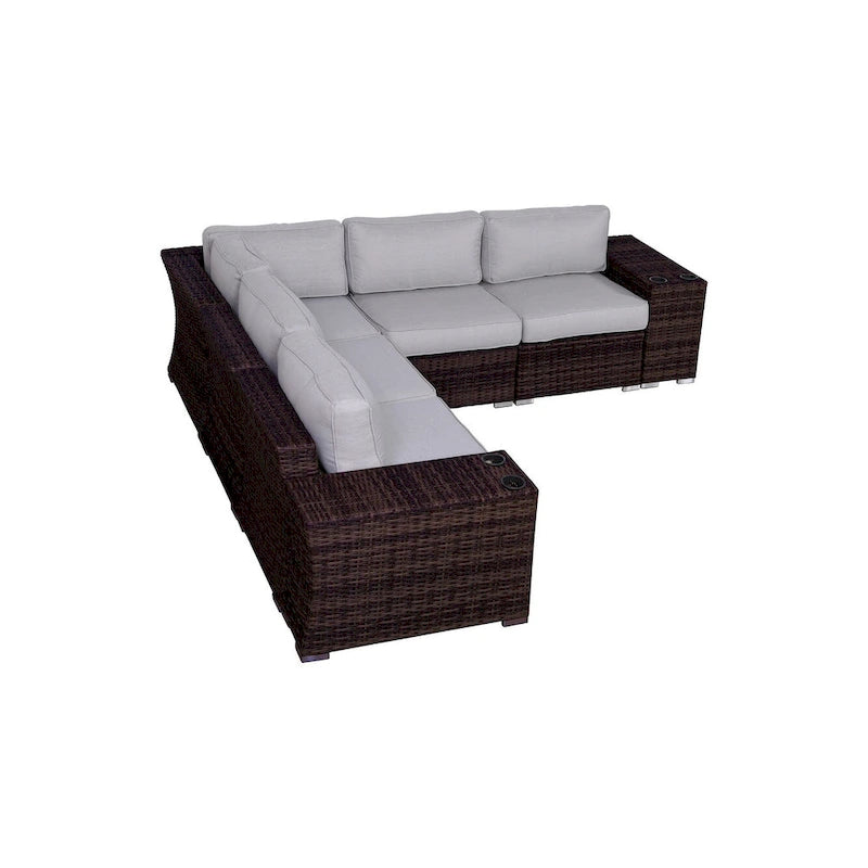 LSI Wicker/Rattan 4 - Person Seating Group with Cushions