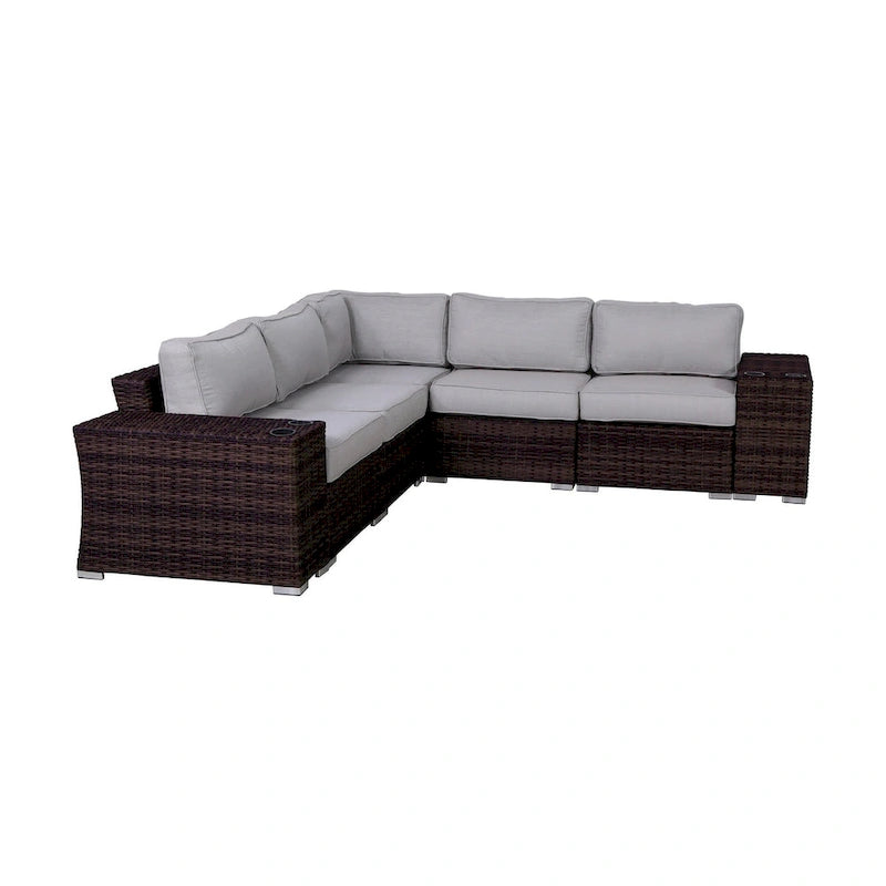 LSI Wicker/Rattan 4 - Person Seating Group with Cushions