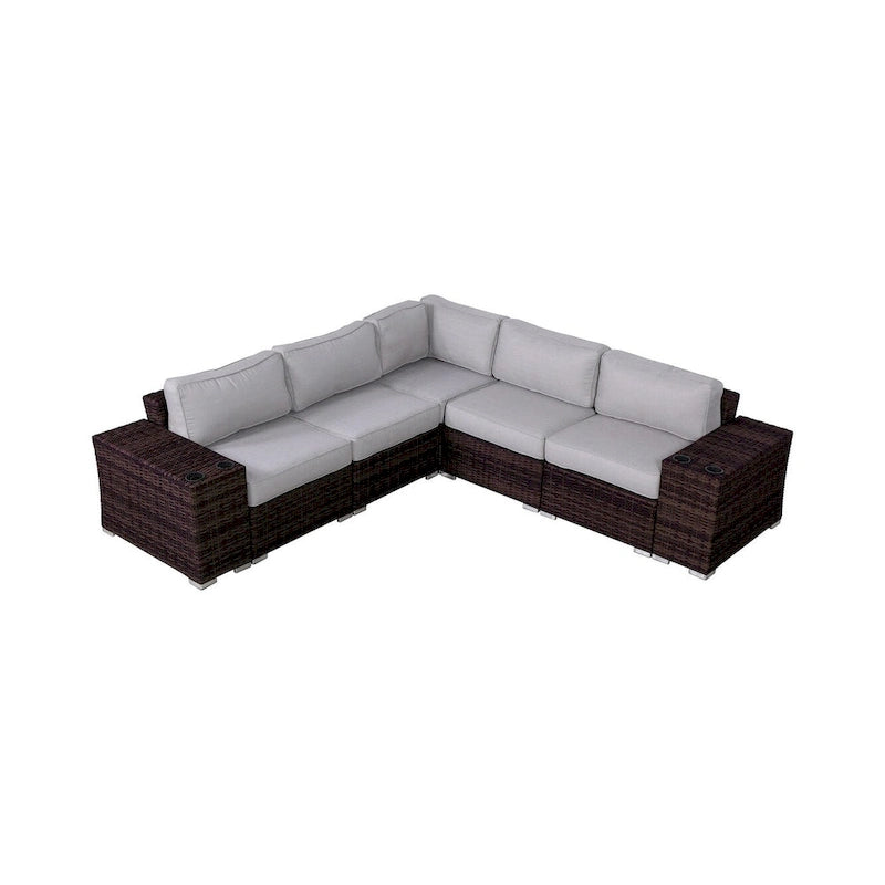 LSI Wicker/Rattan 4 - Person Seating Group with Cushions
