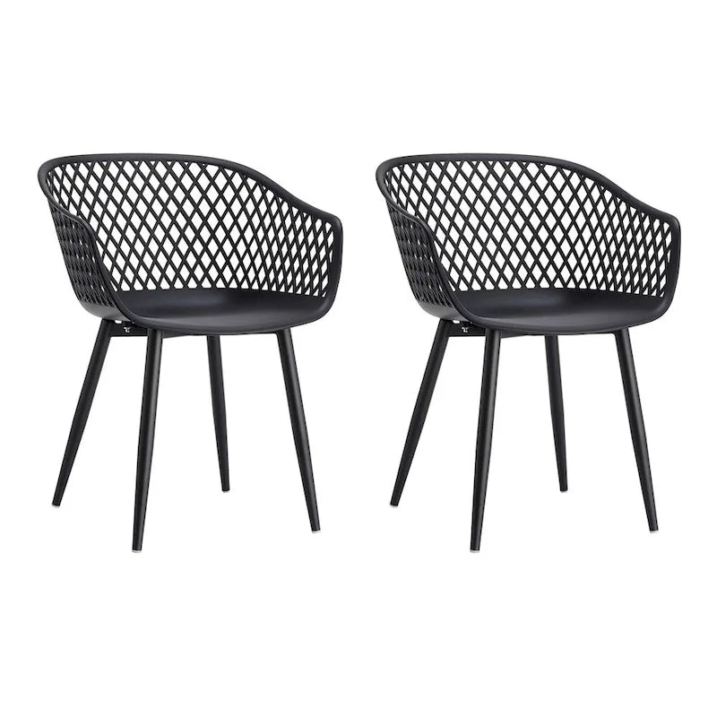 Aurelle Home Piola Waterproof Modern Outdoor Chairs (Set of 2) - 23 x 24 x 32