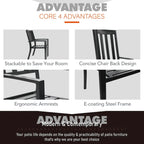 MAISON ARTS 5/6-Piece Patio E-Coating & Stackable Dining Set