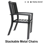 MAISON ARTS 5/6-Piece Patio E-Coating & Stackable Dining Set