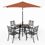 MAISON ARTS 5/6-Piece Patio E-Coating & Stackable Dining Set