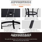 MAISON ARTS 5/6-Piece Patio E-Coating & Stackable Dining Set