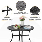 MAISON ARTS 5/6-Piece Patio E-Coating & Stackable Dining Set