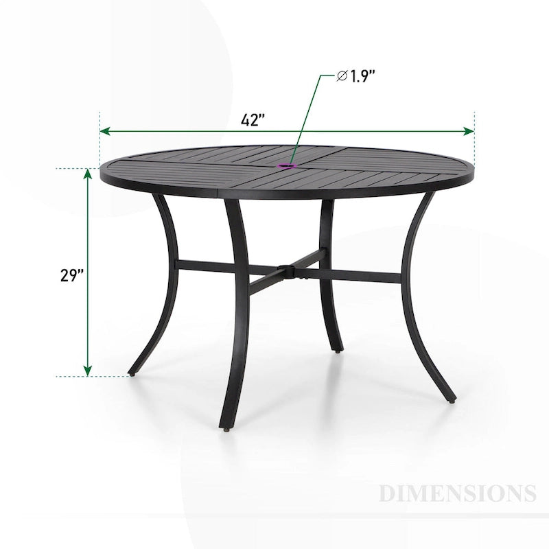 MAISON ARTS 5/6-Piece Patio E-Coating & Stackable Dining Set