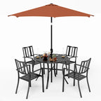 MAISON ARTS 5/6-Piece Patio E-Coating & Stackable Dining Set