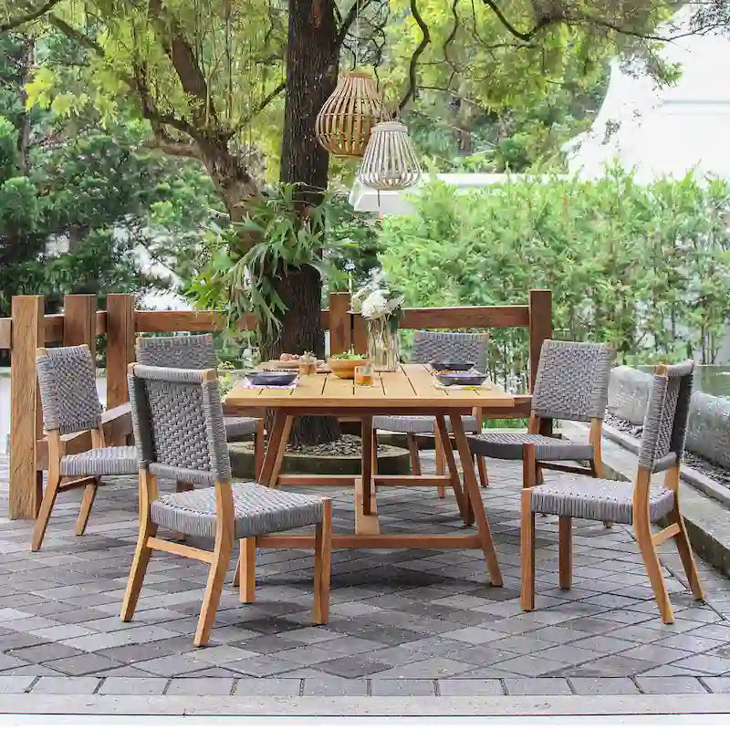 Cambridge Casual Zephyr 2-piece Teak Patio Dining Chair