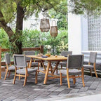 Cambridge Casual Zephyr 2-piece Teak Patio Dining Chair