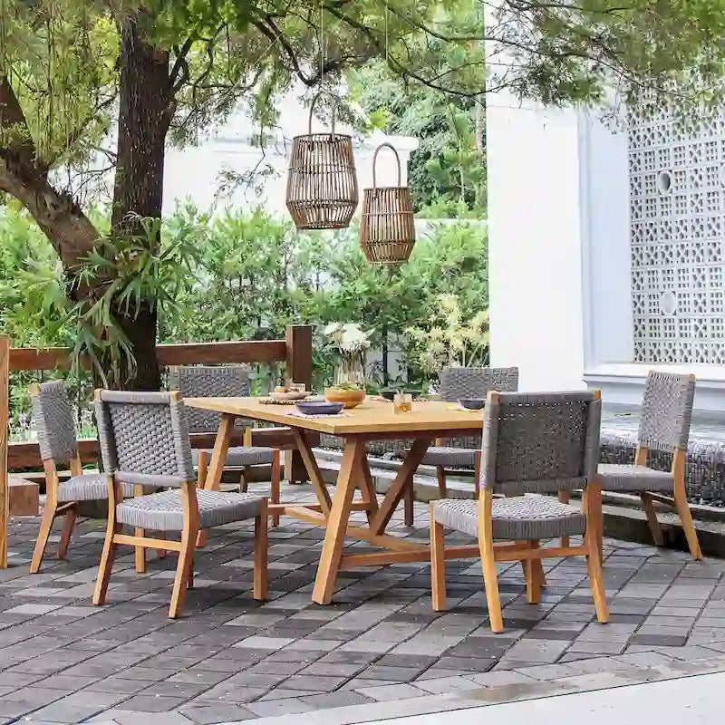 Cambridge Casual Zephyr 2-piece Teak Patio Dining Chair