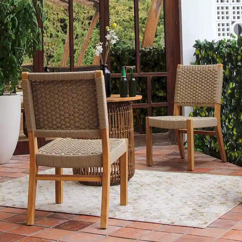 Cambridge Casual Zephyr 2-piece Teak Patio Dining Chair