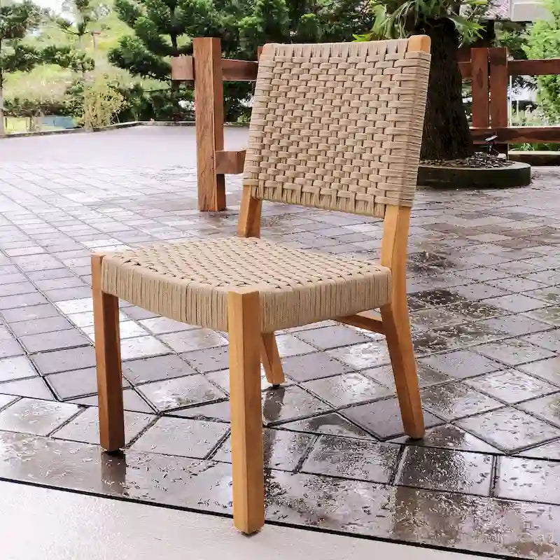 Cambridge Casual Zephyr 2-piece Teak Patio Dining Chair