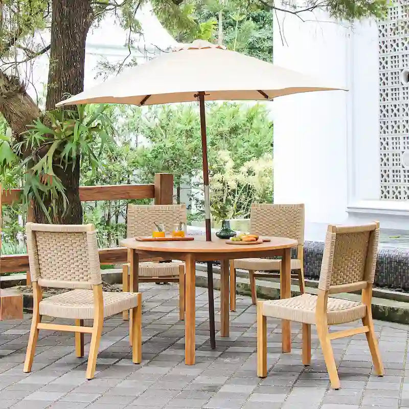 Cambridge Casual Zephyr 2-piece Teak Patio Dining Chair
