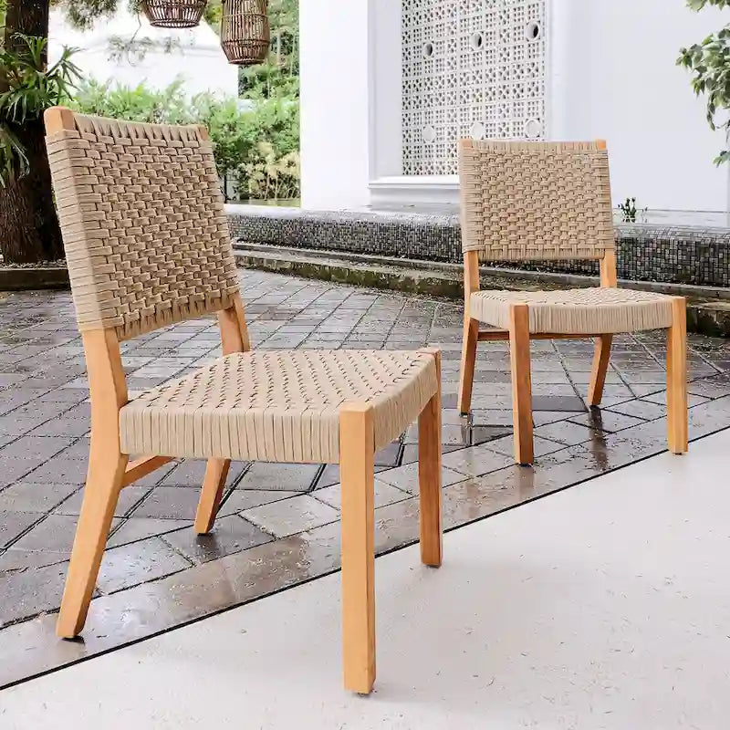 Cambridge Casual Zephyr 2-piece Teak Patio Dining Chair