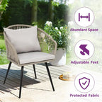 Moasis Wicker Bistro Set Outdoor Furniture - 3 Pcs