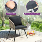 Moasis Wicker Bistro Set Outdoor Furniture - 3 Pcs