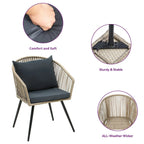 Moasis Wicker Bistro Set Outdoor Furniture - 3 Pcs